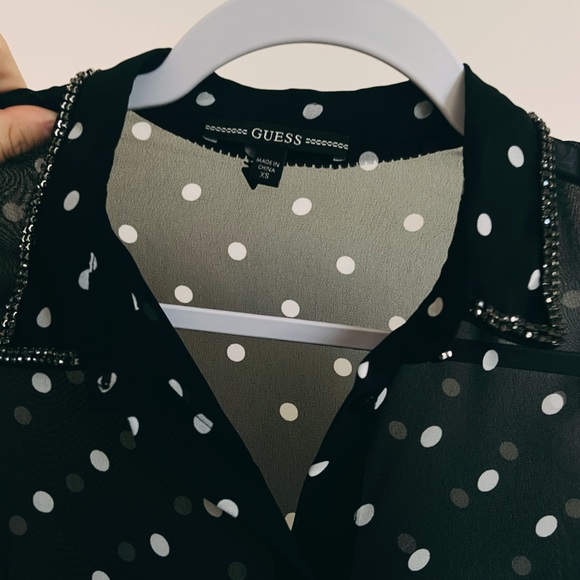 Guess Polka Dot Mesh Blouse 😍💖 - Picture 3 of 4